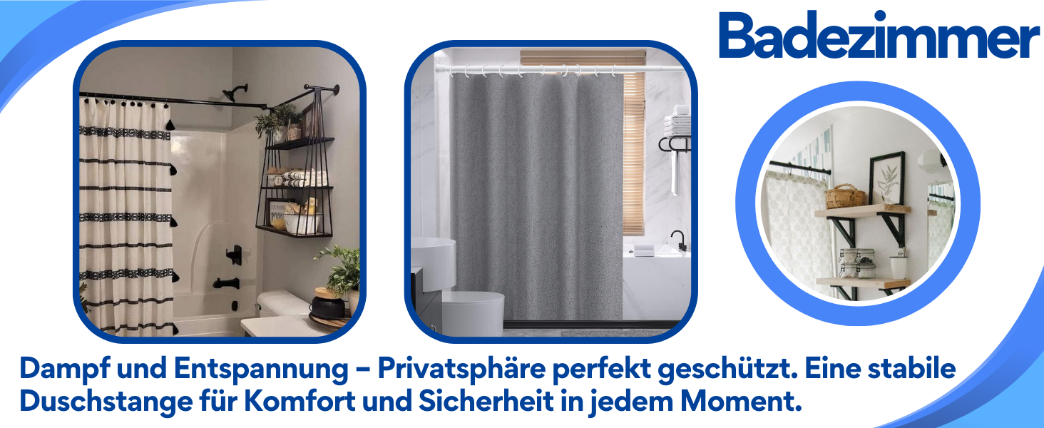 Держак для душу без свердління, штанга для душу з нержавіючої сталі, регульована, 85-160 см, чорний