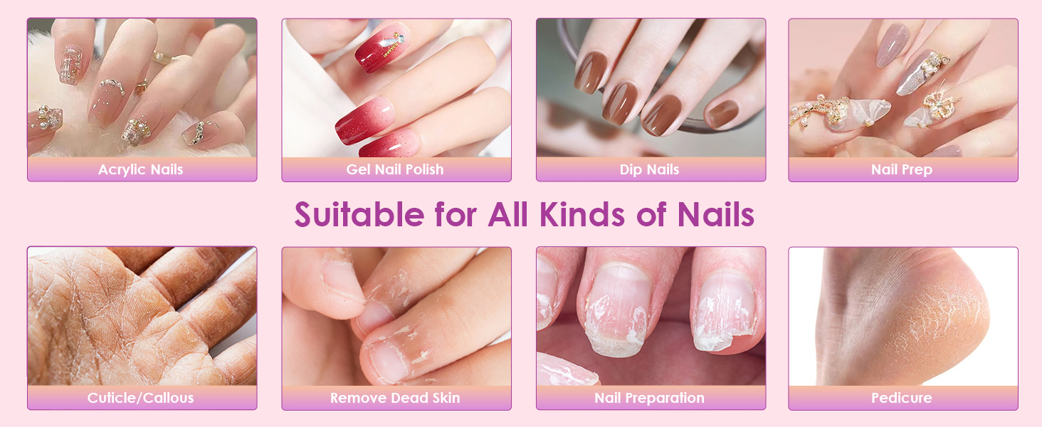 Електричний апарат для манікюру та педикюру з LCD-дисплеєм, 40000 об/хв, 15 насадок, рожевий. Для професійного та домашнього використання