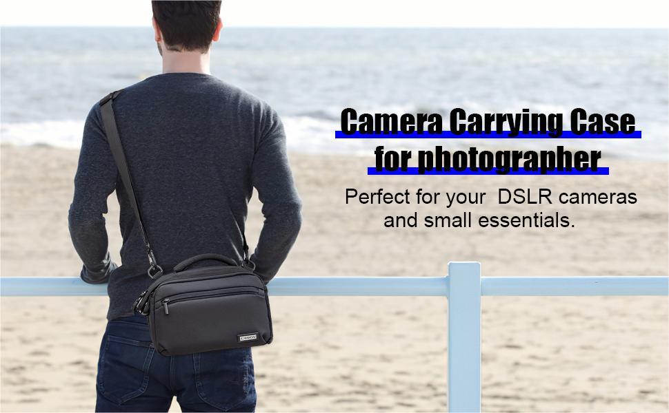 Водонепроникна сумка для камери на пояс/через плече Cwatcun для DSLR/SLR, чорна