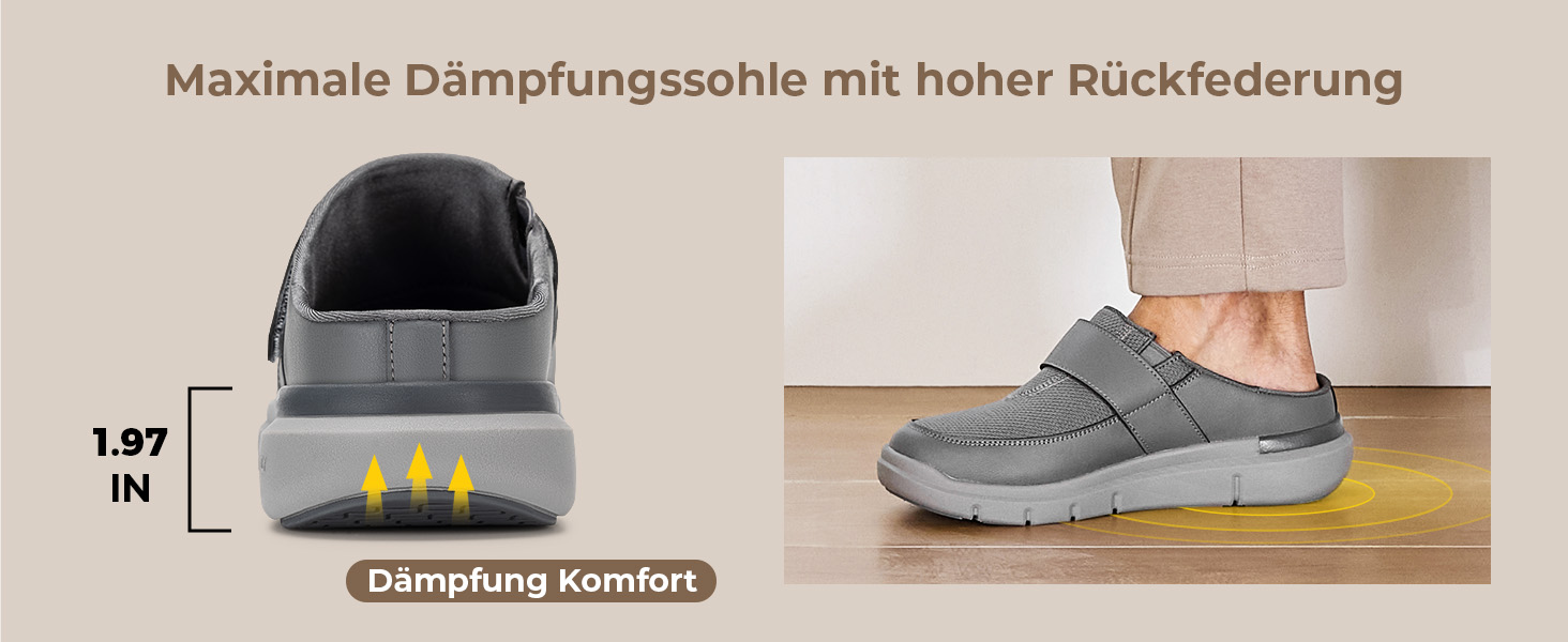 Домашні тапочки FitVille для чоловіків та людей похилого віку, широкі, з клямкою, чорні, розмір 41-50