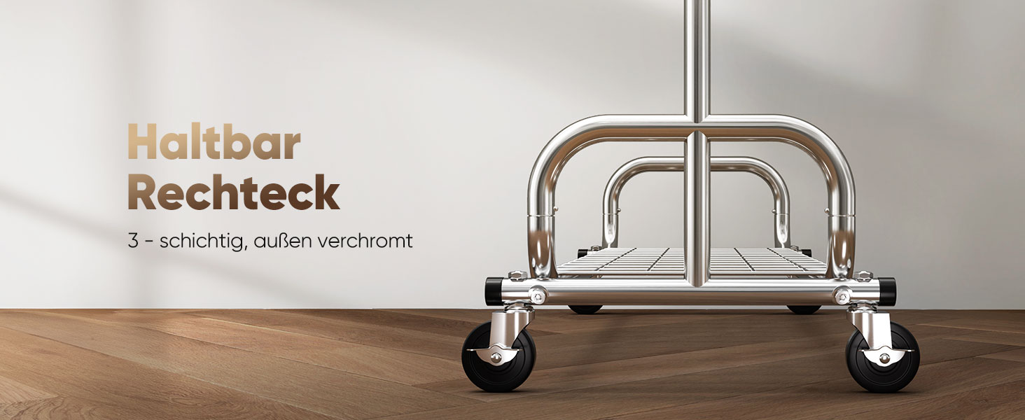 Вішалка для одягу HOKEEPER на колесах, вантажопідйомність 204 кг, висувна штанга для одягу S005