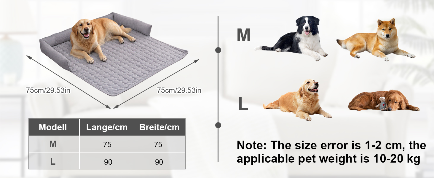 OKYUK Лежанка для собак, зручна лежанка-кошик, диванчик для собак, чохол для дивана, ручне прання, нековзний, підходить для собак з довгою шерстю (темно-сірий, L 75 x W 75 x H 13 см) (75 x 75 x 10 см, шнур світло-сірий)