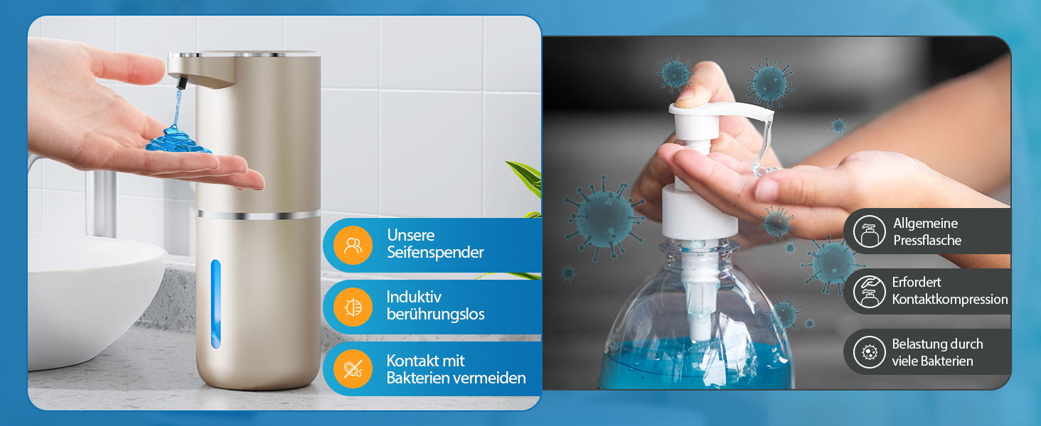 Автоматичний дозатор мила Amyzavls, 380 мл, USB, інфрачервоний сенсор, для ванної, кухні, офісу