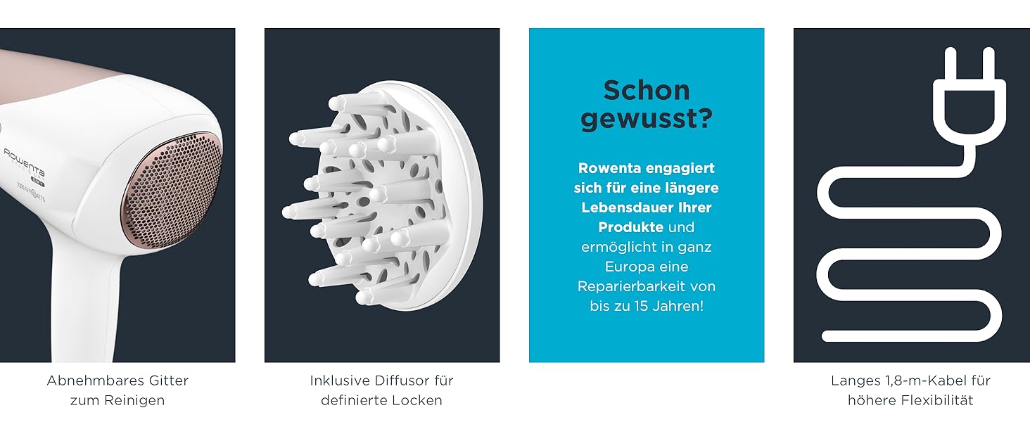 Фен Rowenta x Karl Lagerfeld Studio Dry CV581L: Ефективність та Стиль, 6 режимів, Thermo Control, Чорний/Червоний