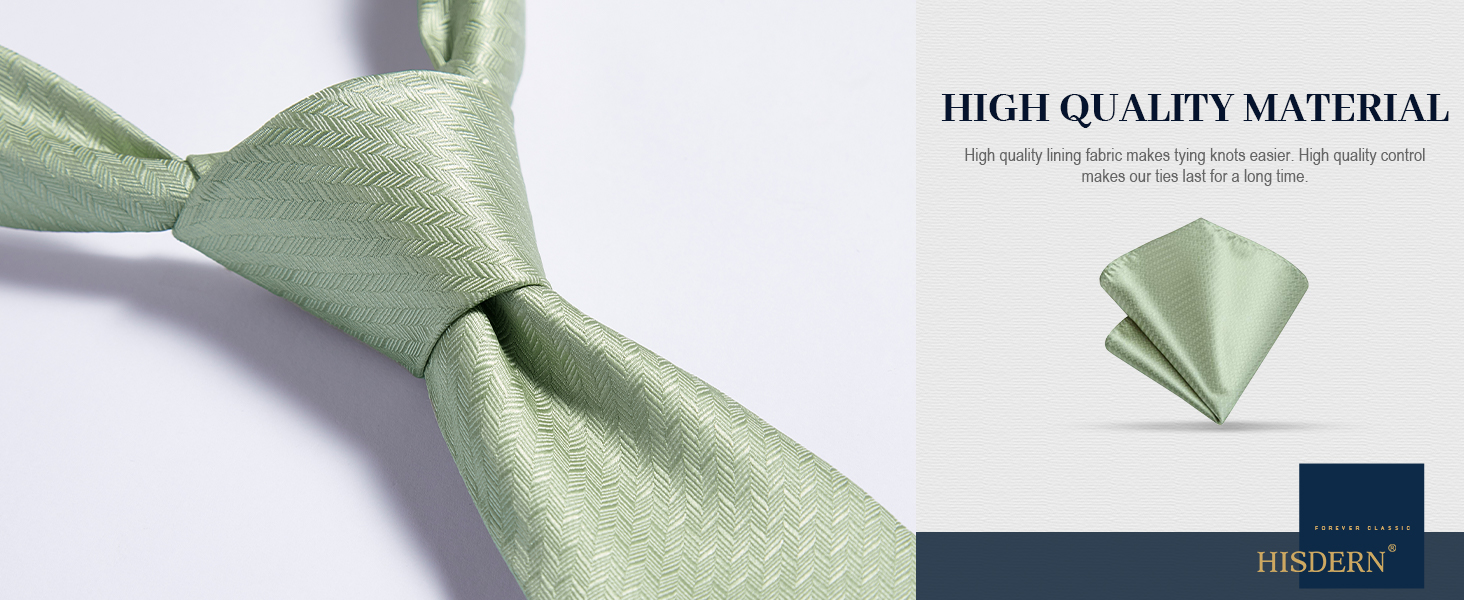 Краватки для чоловіків HISDERN: святкові краватки з кишеньковим хустинкою, класичний візерунок, в клітинку, для весілля та ділових зустрічей, блакитний колір