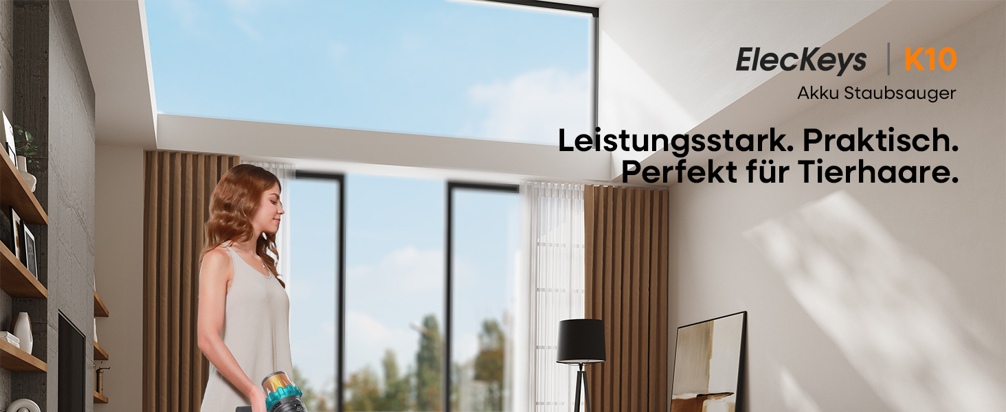 Акумуляторний пилосос ElecKeys K10: 50000Pa, 600W, 70хв, LED дисплей, 1.8L, антинамотування, для тварин, килимів, твердих поверхонь, авто, блакитний