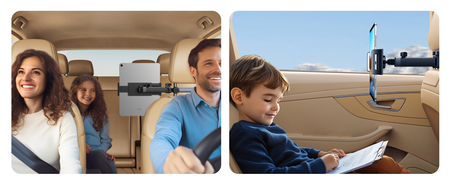 Тримач для планшета UGREEN в авто: 360° обертання, складна конструкція, універсальний для iPad, iPhone, Switch, Kindle (4.7-9.8 дюймів)