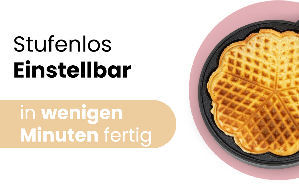 Clatronic® Heart-Shaped Waffle Maker with 7-Inch Non-Stick Plates - 1000W