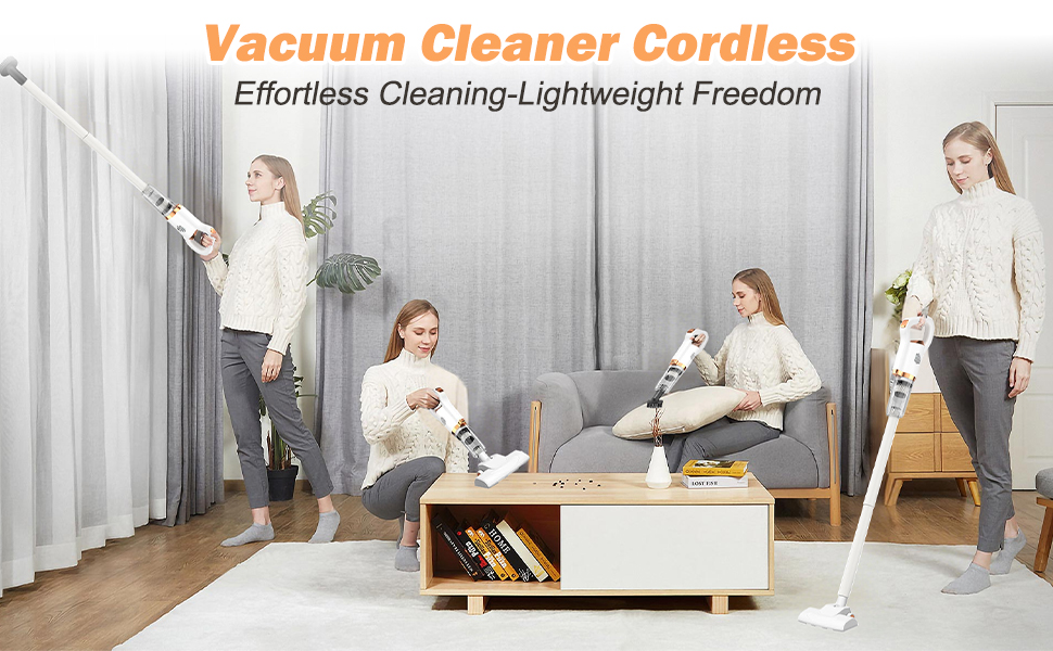 Бездротовий пилосос Yaasier: потужний акумулятор 35KPA, 40 хвилин роботи, для тварин, килимів та авто, білий