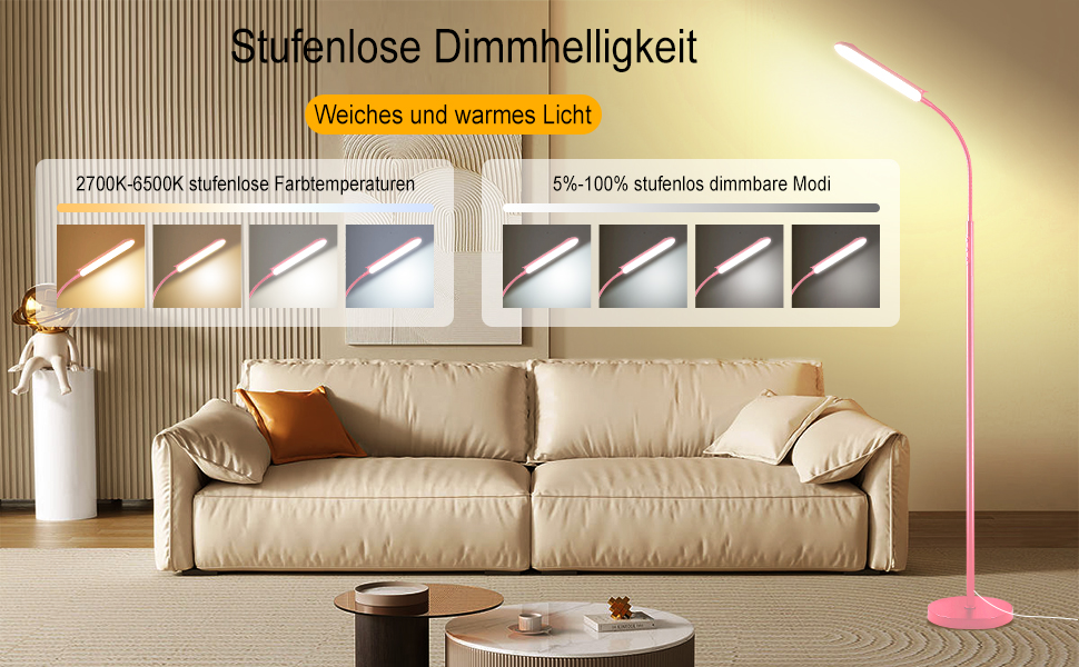 LED-стельова лампа Marctronic для вітальні, регульована яскравість, 18W, 1800LM, з пультом та сенсорним керуванням, проста установка, для офісу, спальні (рожева)
