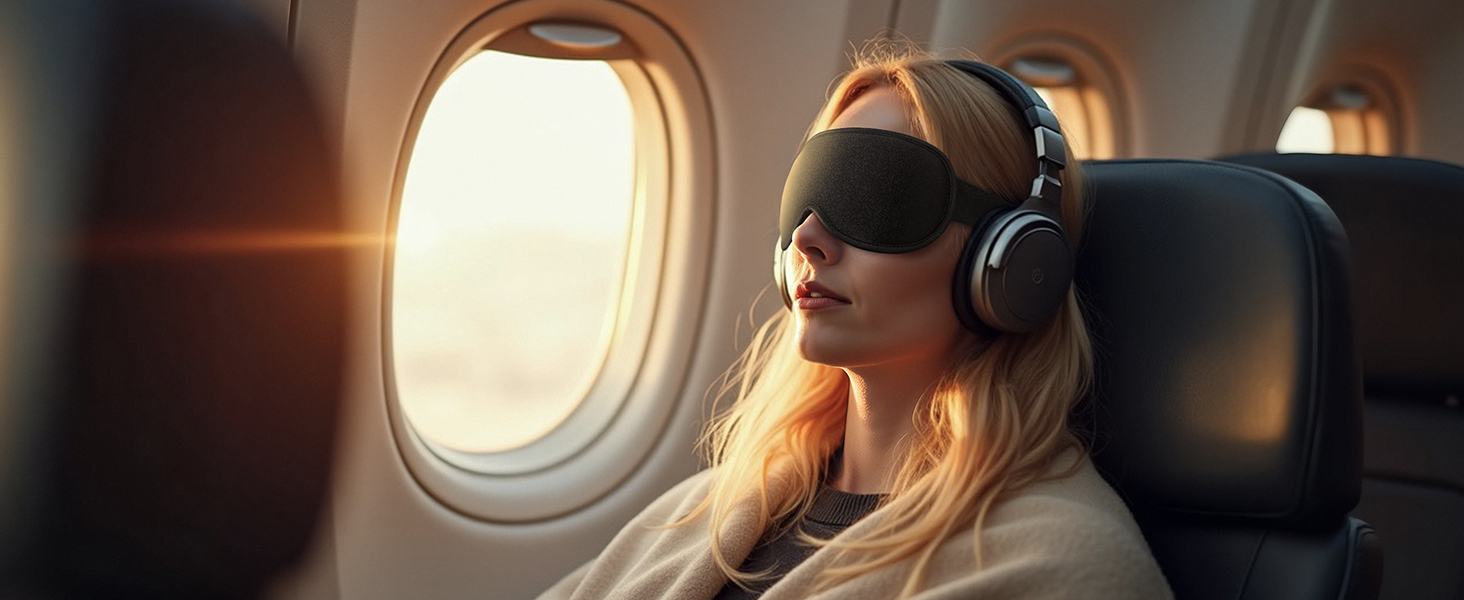 3D маска для сну Trilancer: повне затемнення, комфорт для бічних снів, чорна