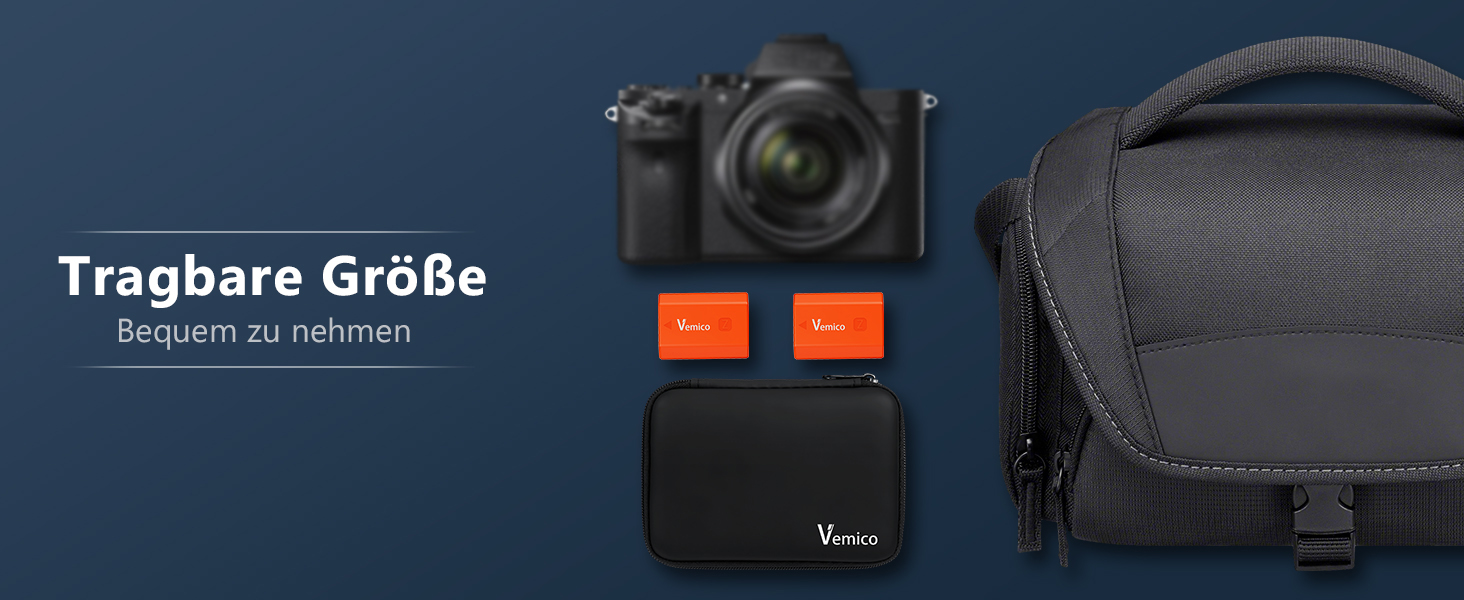 Зарядний пристрій Vemico NP-FZ100 з 2 акумуляторами 2280mAh (2 шт.) для камер Sony Alpha A7III/ A7R III/A7 IV/ A7R IV/ A9/ A6600. Сумісний з оригінальними акумуляторами Sony. LCD дисплей.