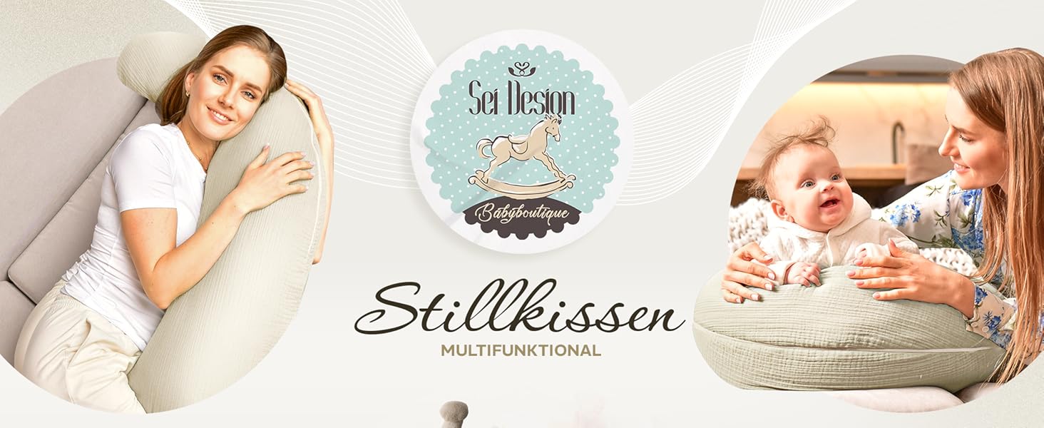 Подушка для годування sei Design XXL 190x30 см з мусліновою наволочкою, ергономічна, для вагітних, для сну на боці, комфортна подушка для дорослих, наволочка з 100% органічної бавовни муслін