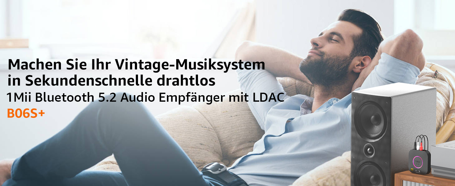 1Mii B06 Plus Bluetooth HiFi приймач: бездротовий аудіоадаптер з aptX HD/Adaptive, Bluetooth 5.3 для стереосистеми та смартфонів