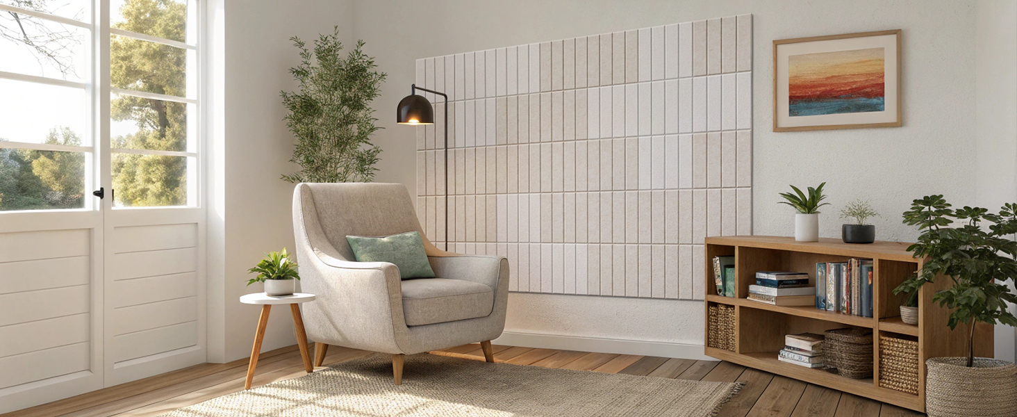 Акустичні панелі Soundsbay для шумоізоляції та звукопоглинання, самоклеючі поліестерні плити 30×30×0.9 см, чорні, 12 шт.