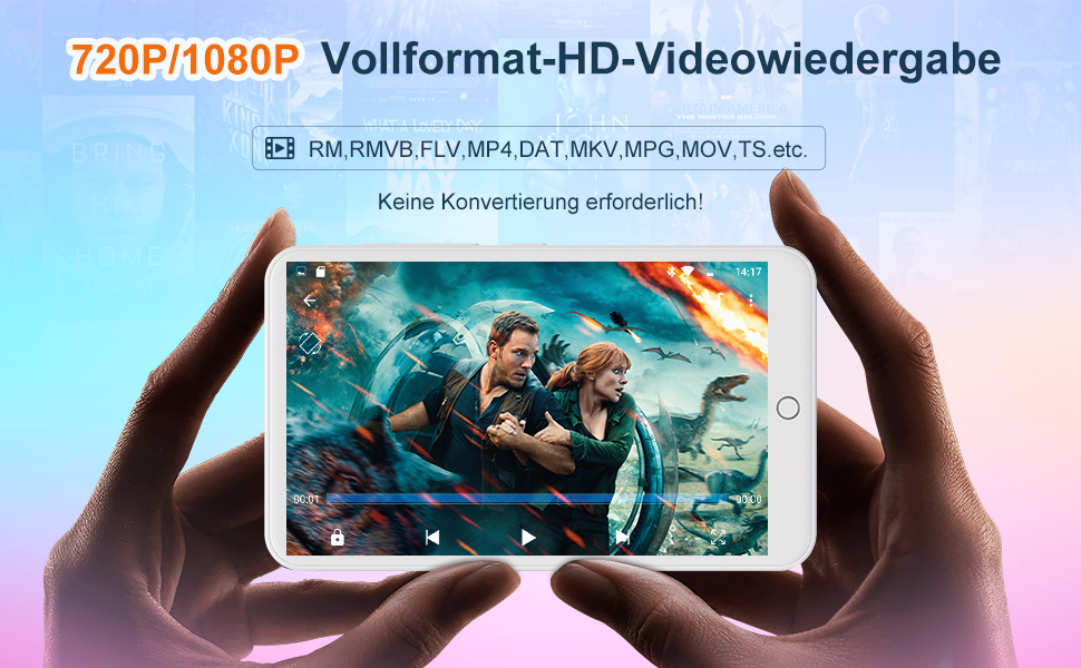 MP3-плеєр MECHEN на Android 9.0 з Wi-Fi та Bluetooth, 4-дюймовий сенсорний екран, підтримка Spotify, Amazon Music, Audible, радіо, білий колір — ідеальний для спорту, подорожей та дітей
