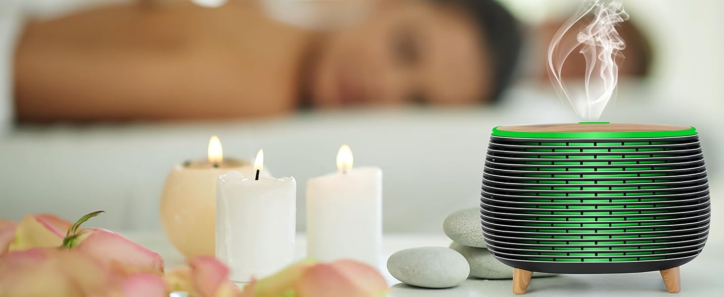 Аромадифузор Diffuserlove 400 мл з підсвіткою, для ефірних олій, аромадифузор для кімнати, з 7 кольорами, зволожувач повітря