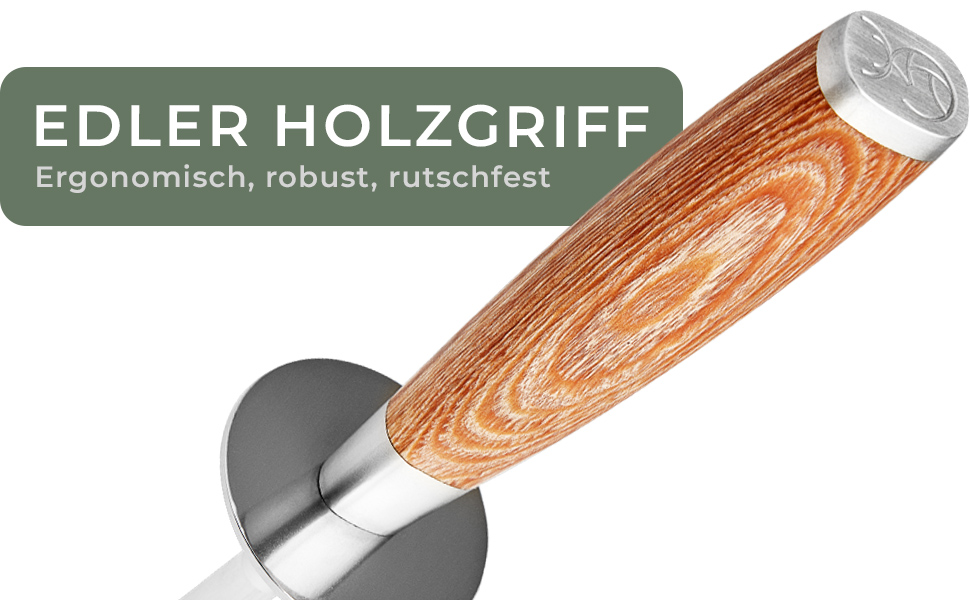 WALDWERK Premium Whetstone - Knife Sharpener made of hardened steel and with a noble wooden handle - 100% plastic-free whetstone for knives - high-quality knife sharpener - sharpen knives like a pro