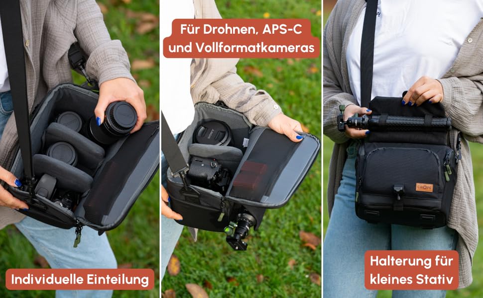 Водонепроникна сумка-чохол C-Rope для камери та фотообладнання, розмір M | Замість рюкзака