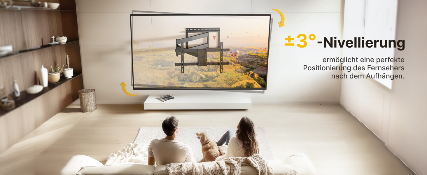 Настінна кріплення для телевізора monTEK 1080mm - для плоских та вигнутих моніторів до 60 кг, поворотна та нахилена, висувна, VESA 800x400 мм (43-80 дюймів)