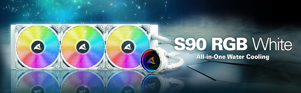 Sharkoon S90 RGB - Система водяного охолодження AIO 360 білого кольору