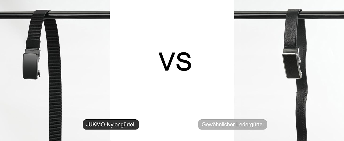 Чоловічий шкіряний ремінь JUKMO з автоматичною застібкою, нейлон 3,8 см, розмір M (91-105 см), чорний