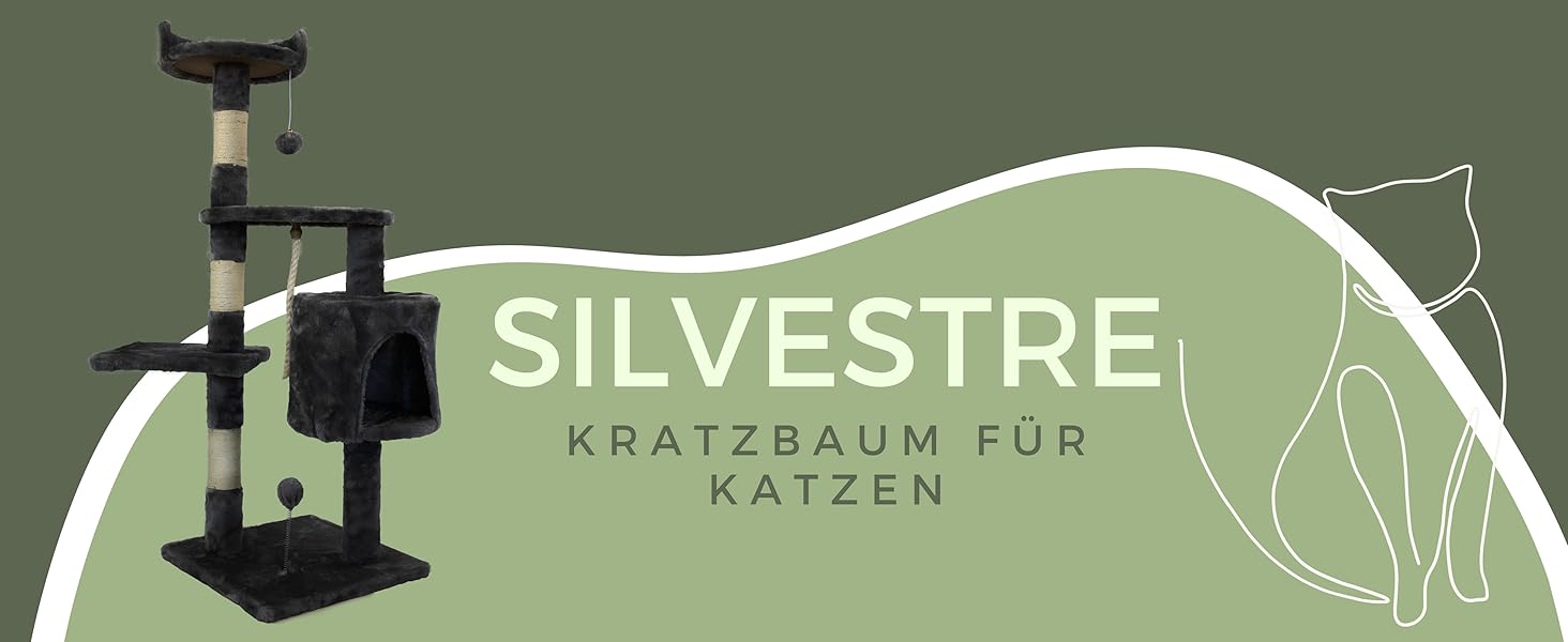 Драбина для котів Mobiclinic® Pets Silvestre, сіра, середнього розміру, з платформами та укриттям