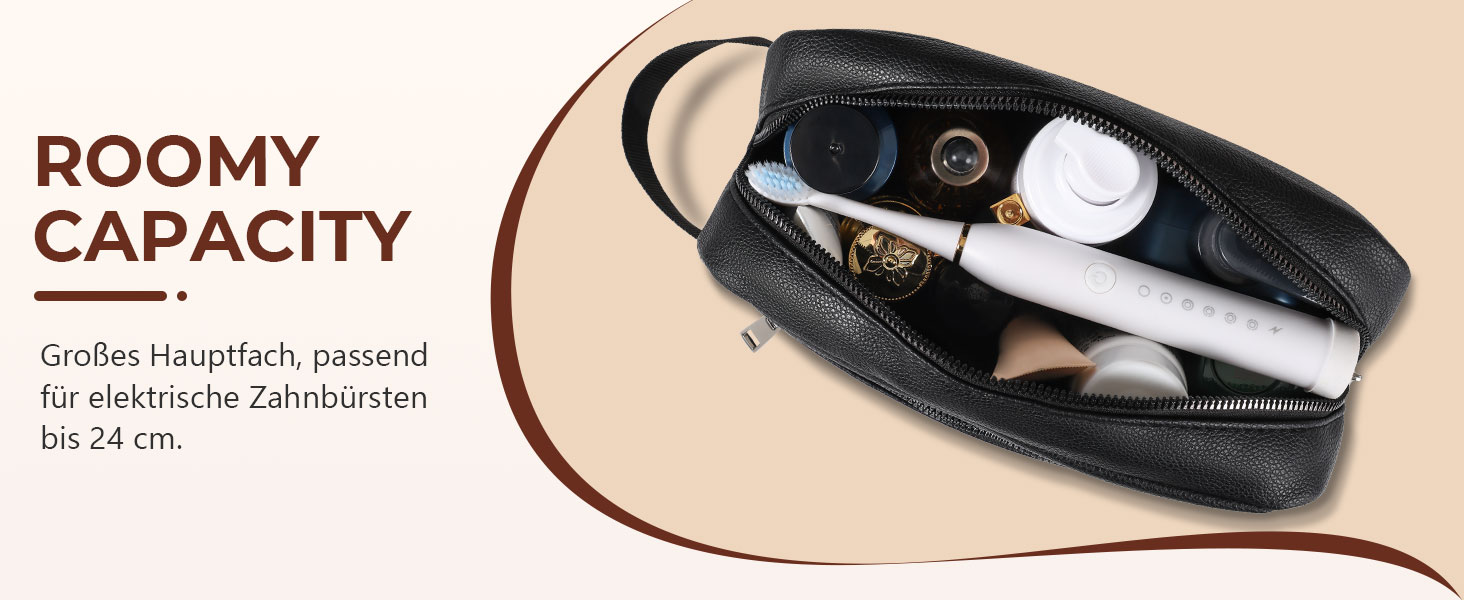 Чоловіча/Жіноча дорожня косметичка, валізка, сумка для туалетних аксесуарів 24x14x7 см (Чорний)