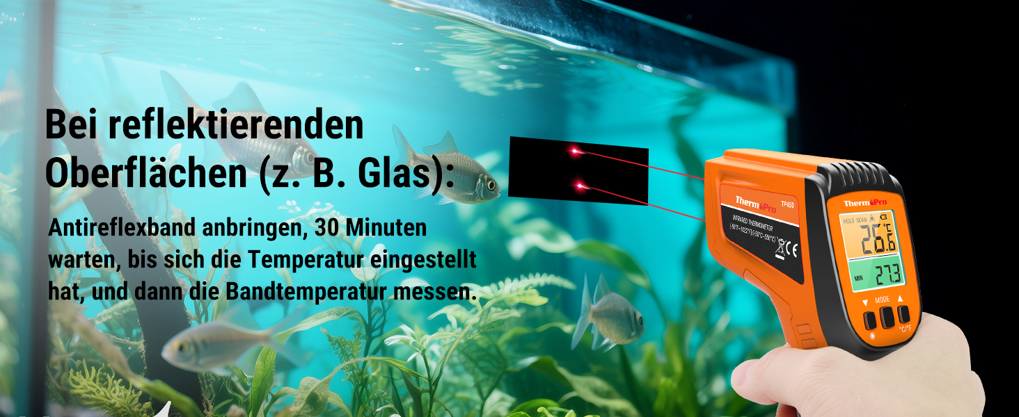Інфрачервоний термометр ThermoPro TP30 з лазерним цільцем -50°C ~ 550°C, вимірювання MAX/MIN/AVG, для вимірювання температури поверхонь (не для вимірювання температури тіла)