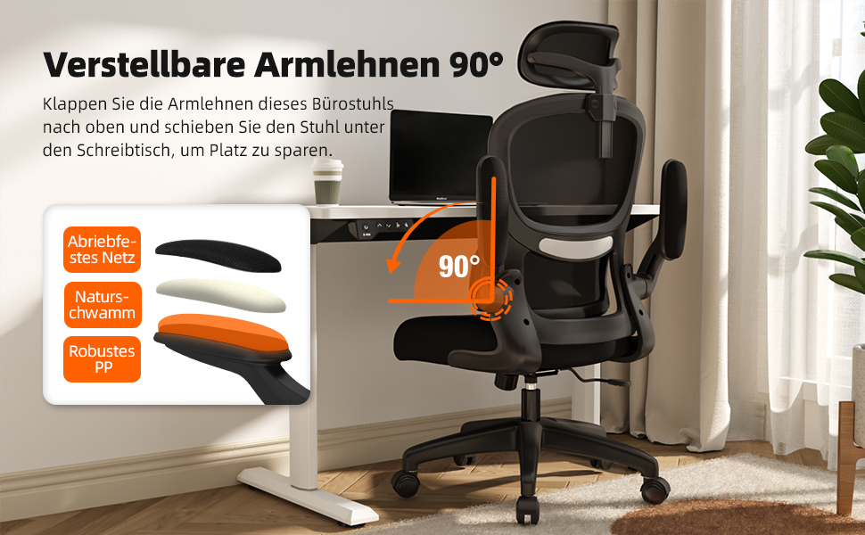 Ергономічне крісло для офісу з регульованою підголовником, поперековою підтримкою та відкидними підлокітниками, крісло для начальника, 150 кг, чорний колір, модель 2