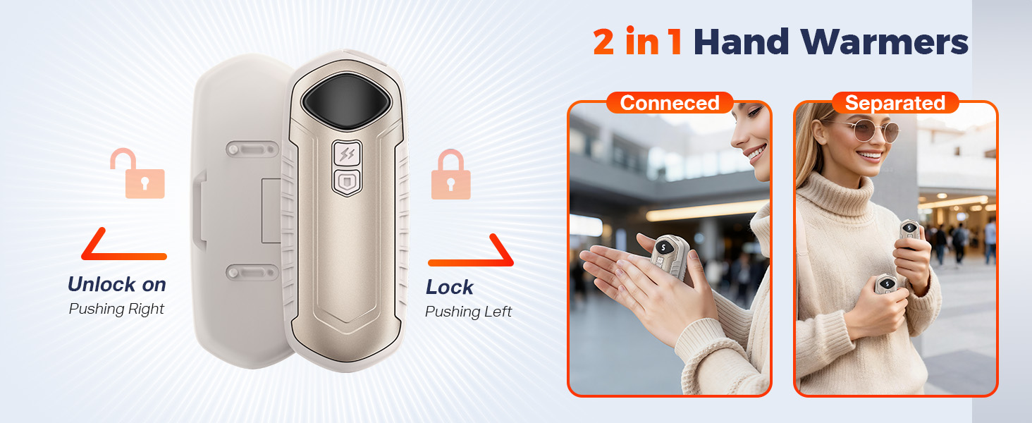 Електричні грілки для рук 2 шт., перезаряджувані, 6000mAh, компактні, надлегкі, 5 рівнів нагріву до 55°C, для кемпінгу (Хакі)