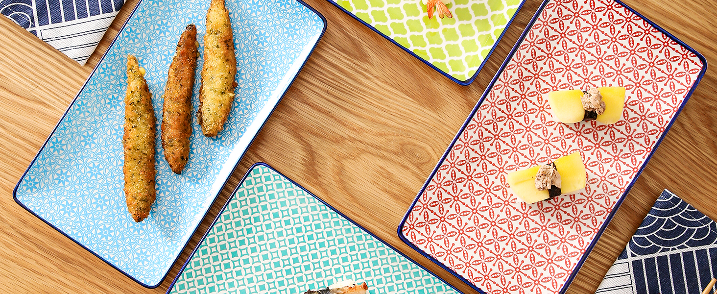 Набір сервіровочних тарілок Vancasso Macaron, 4 шт., порцеляна, 26,8 x 14,7 x 2 см