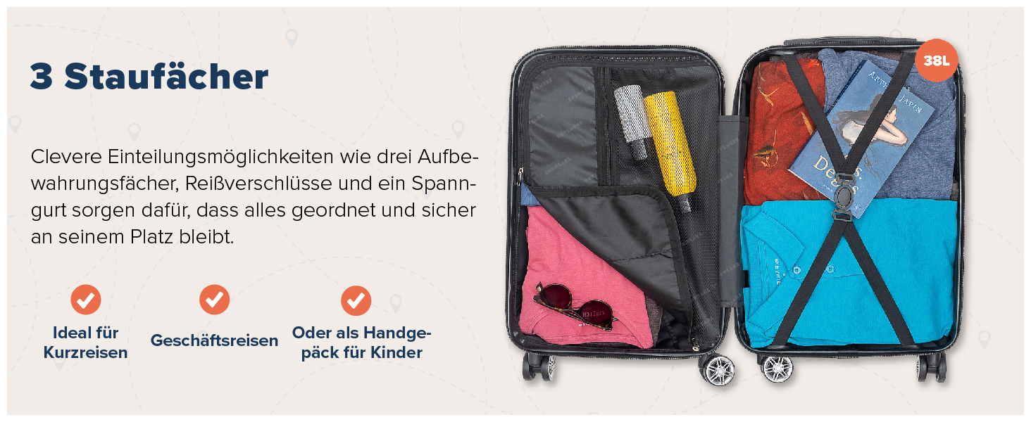 Набір валіз TRVLMORE 3 в 1: жорсткий корпус, ручна поклажа 55x40x20 см, сірий та темно-зелений