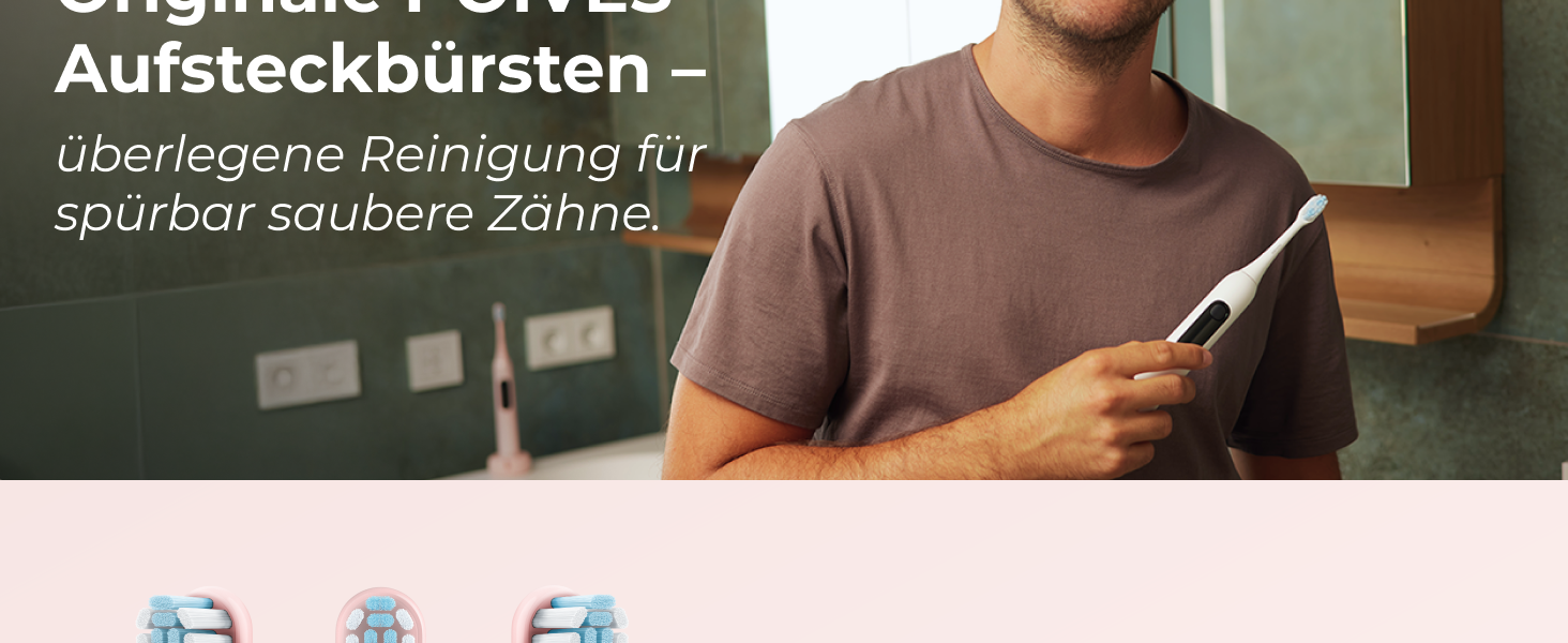 Електрична зубна щітка POIVES P1 Pro з датчиком тиску, 72000 рухів, 4 роки гарантії, 111 днів без ризику, тривалий час роботи акумулятора, колір Midnight Blue (Perlmutt Rosa)