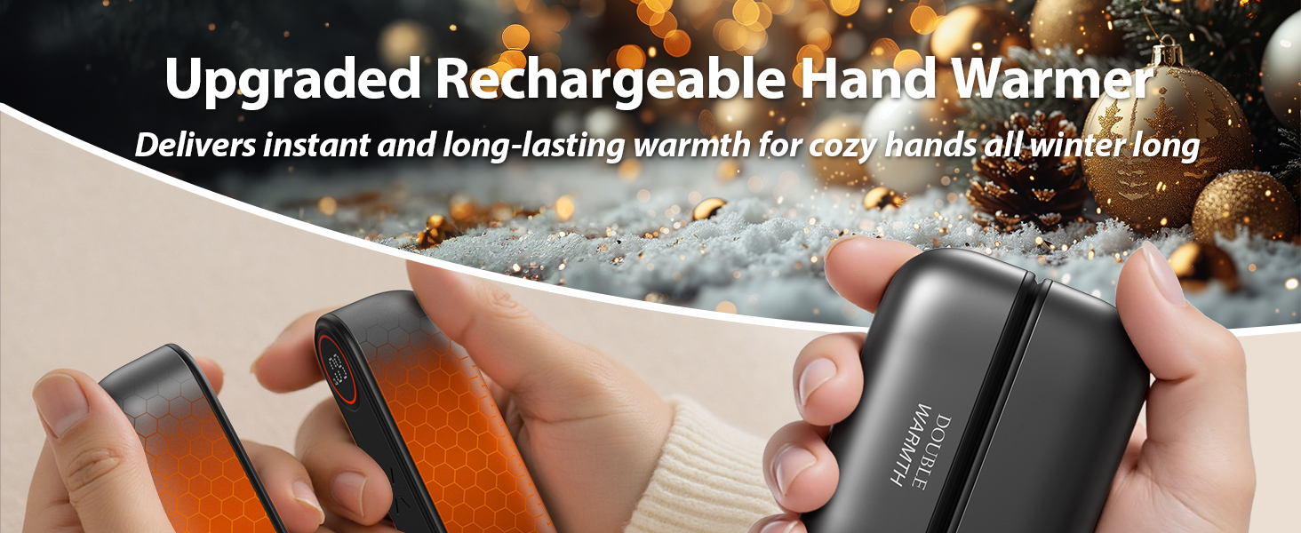 Електричний грієчка для рук SUPPOU 2 шт. 5000mAh з LED-ліхтариком, акумуляторний, для активного відпочинку та спорту, сірий