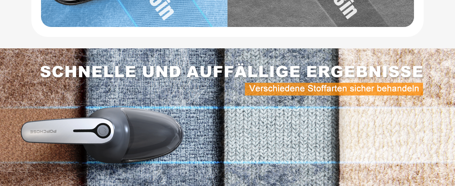 Електричний видалення ворсу POPCHOSE: бездротовий прилад для одягу з 2 лезами, USB-зарядка