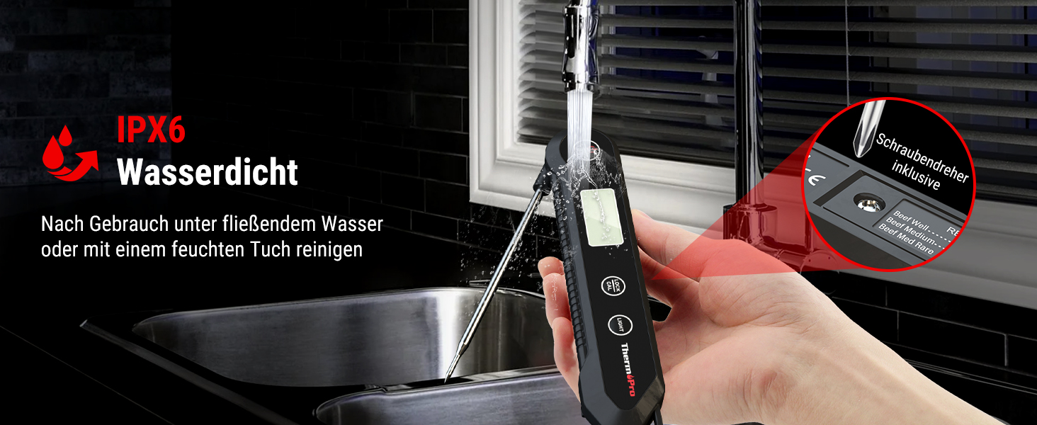 Термометр для м'яса ThermoPro TP03H: точний, швидкий, водонепроникний (IPX6)