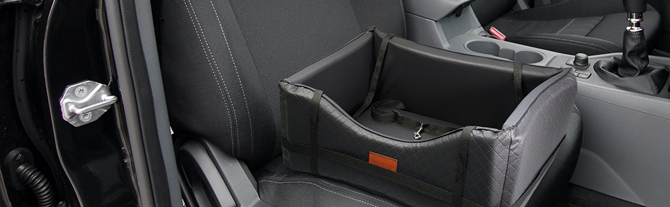 Автокрісло для собак Mayaadi-Home з штучної шкіри, 65x55x25 см, темно-сірий