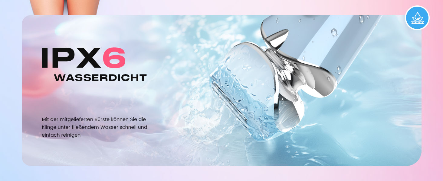 Електричний жіночий триммер для тіла: безболісне гоління ніг, бікіні та під пахвами. Бездротовий, перезаряджається, для мокрого та сухого використання. Колір: блакитний