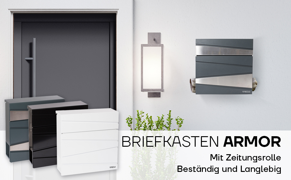 Поштовий ящик ARREGUI Armor E6905 антрацит з газетницею, сталь, розмір M (DIN A4)