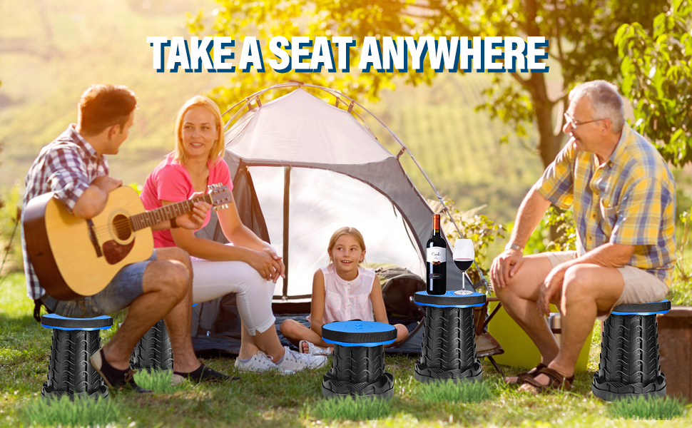 Складний туристичний стільчик-телескоп, 397Lb, блакитний. Легкий, стабільний, регульований по висоті. Для кемпінгу, риболовлі, пікніка, відпочинку вдома та подорожей.