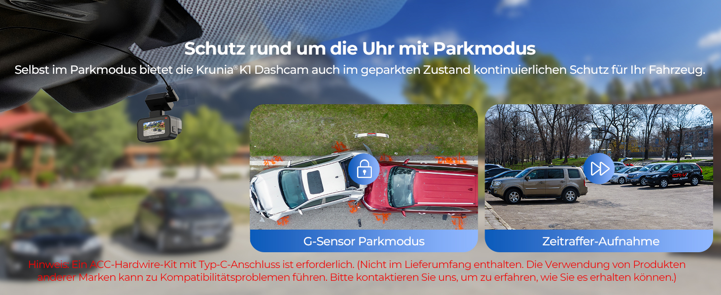 Відеореєстратор Krunia 2K WiFi Mini Dashcam Auto з GPS, CPL, WDR, Нічне Бачення, 24/7, Магнітне кріплення, Superkondensator, 170° Широкий Кут