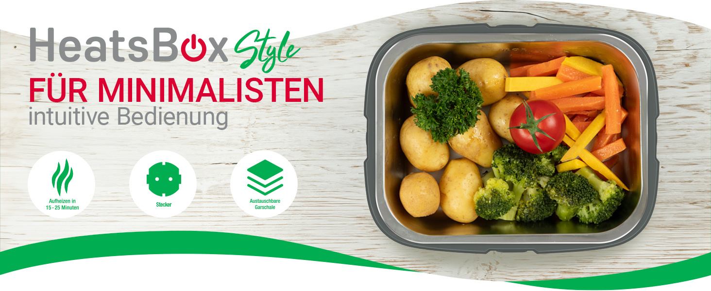 Електрична термобокс Faitron HeatsBox Style, 90 Вт: підігрів їжі для дорослих та дітей, з нержавіючою сталею та герметичним кришкою