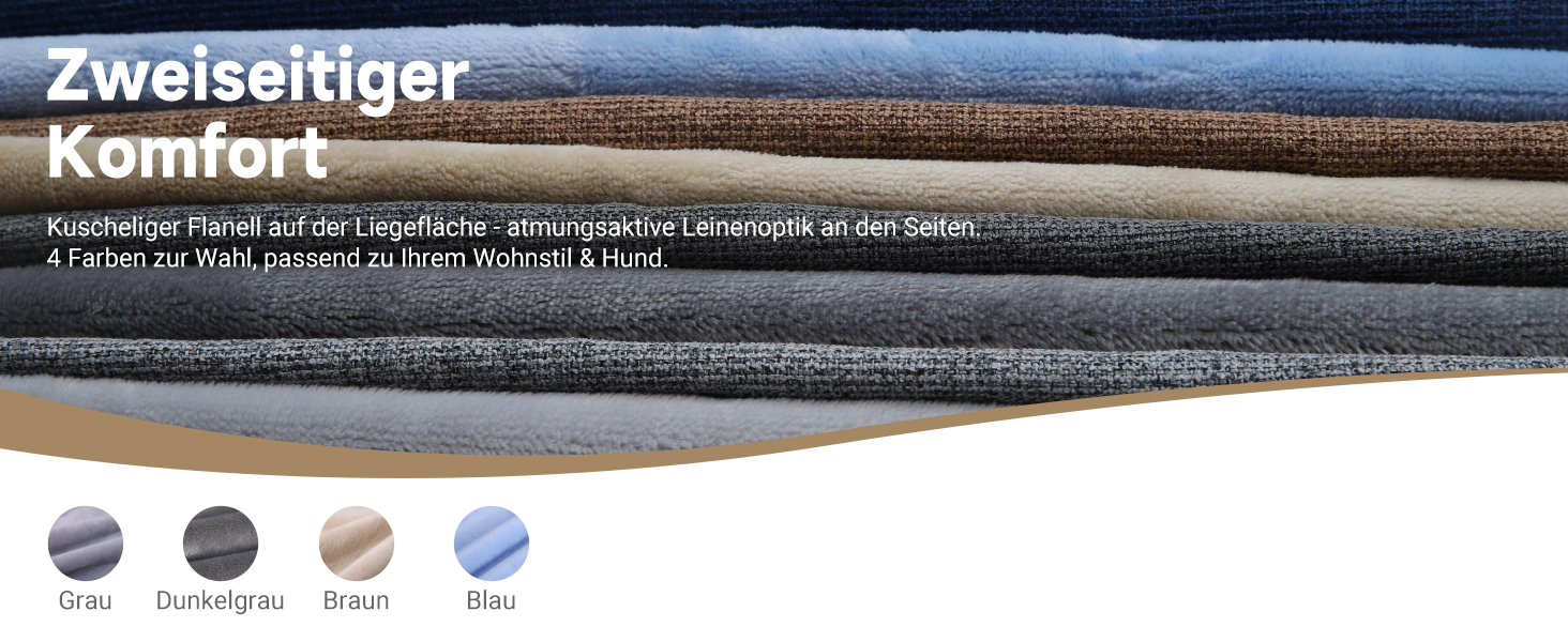 Ортопедичне ліжко для собак KSIIA, великі породи, кошик для собак, знімний та пральний чохол, водонепроникне ліжко для собак з бортиком, неслизьке дно, темно-сірий, 88x55x15 см