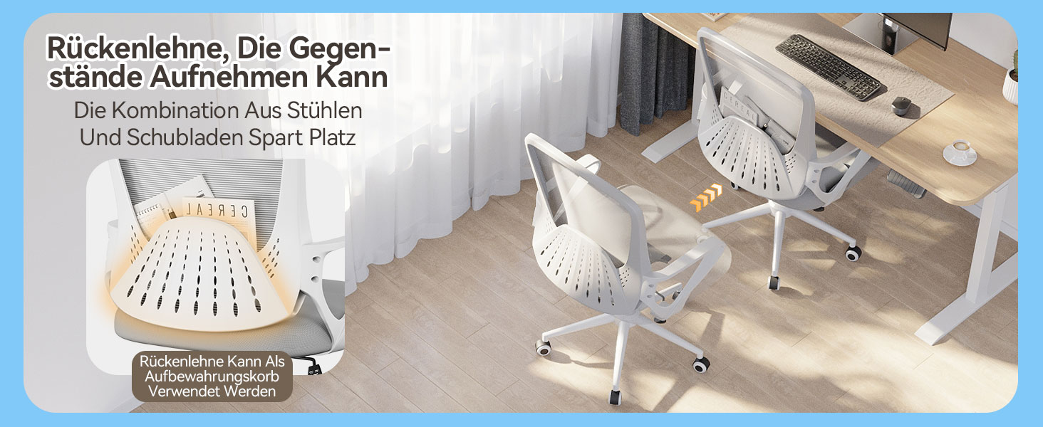 Офісний стіл Bürostuhl: ергономічний крісло з сітчастою спинкою, підтримка попереку, м'яке сидіння, регульована висота, сірий (без підголівника)