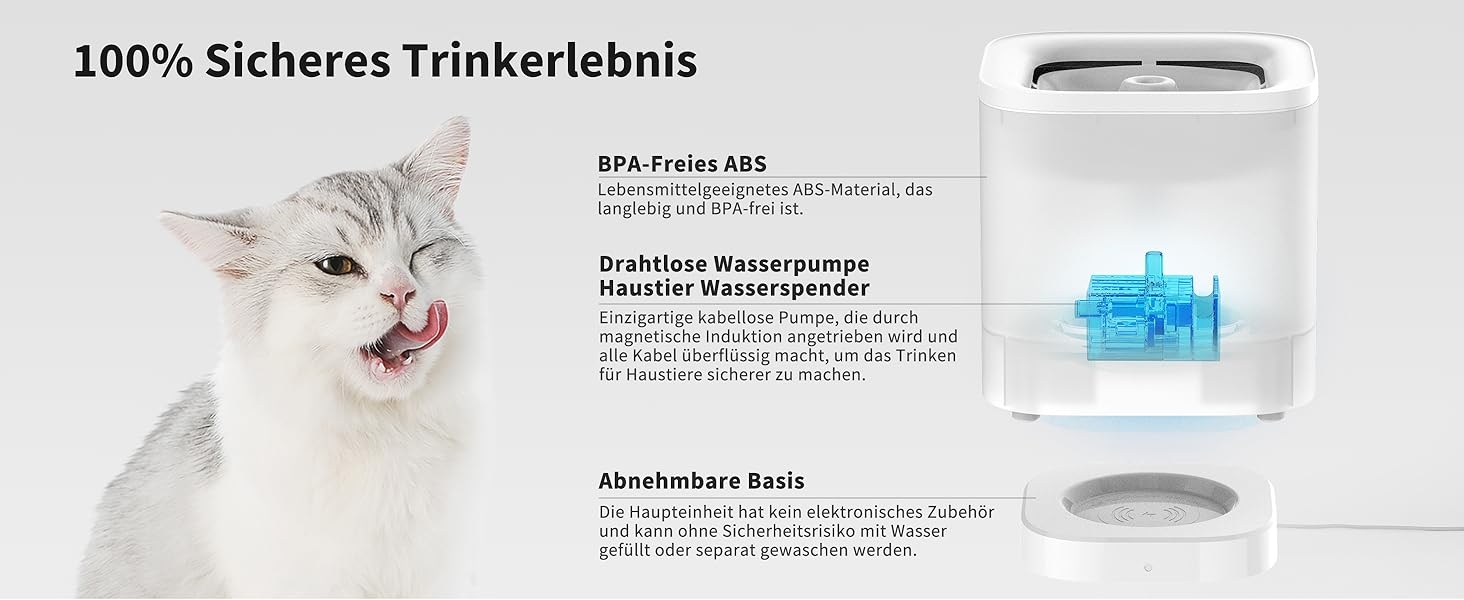 PETKIT CyberTail: Автоматичний фонтанчик для котів та собак, 1.85л, LED-підсвітка, тихий (25dB), білий