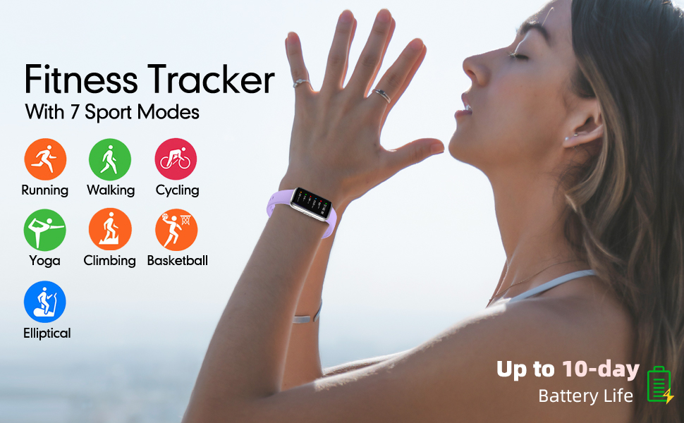 Фітнес-годинник з крокоміром, пульсометром та монітором сну. Розумний браслет-фітнес-трекер, смарт-годинник. Водонепроникний IP68, сумісний з Android та iOS. Для жінок, чоловіків та дітей. Рожевий колір.