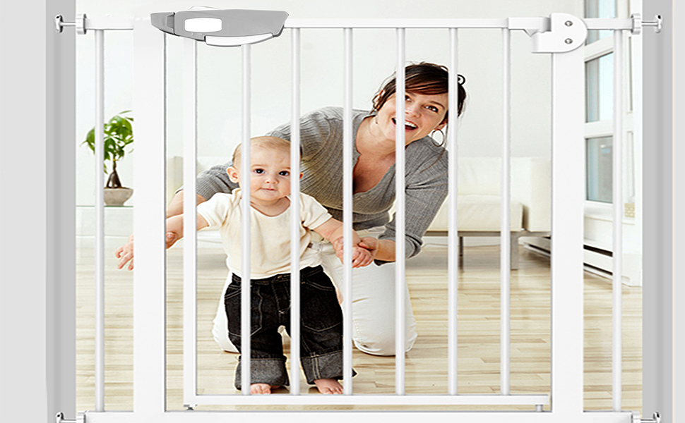 Захист для дверей від UISEBRT: сітка для дітей без свердління, 75-85 см, автоматичне закриття, металева сітка, чорний колір