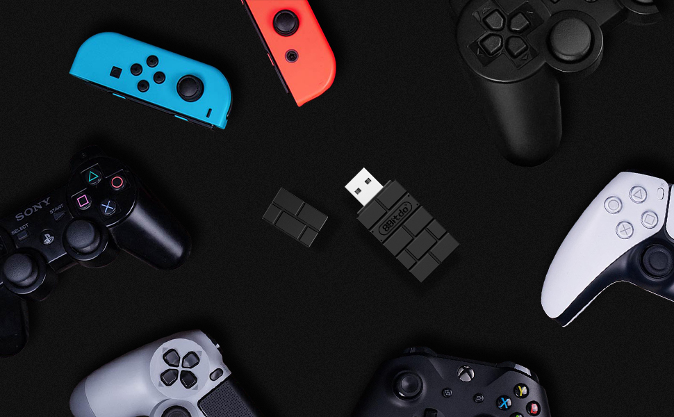 Бездротовий Bluetooth адаптер 8BitDo USB Wireless Adapter 2 для Windows 10, Switch, Android, Raspberry Pi, PS4/PS5, Xbox Series