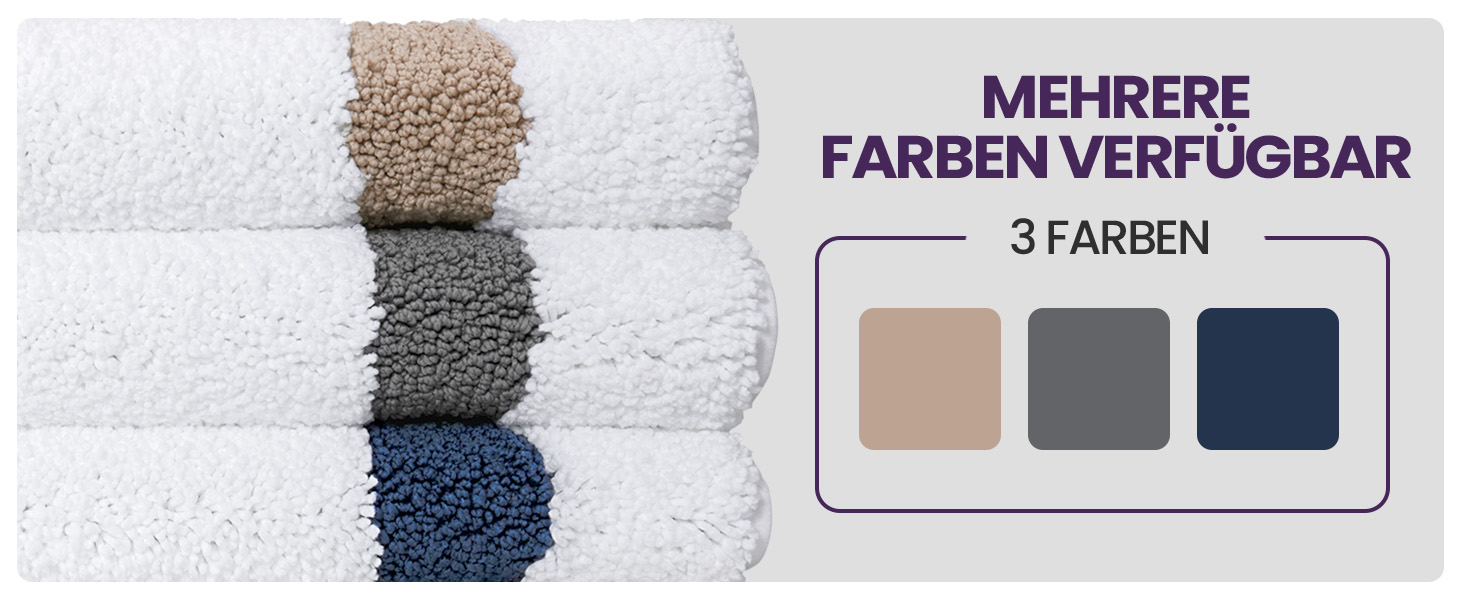 DEXI Non-Slip Bath Mat - Absorbent, Washable Bathroom Rug - 61 x 110 cm - Beige